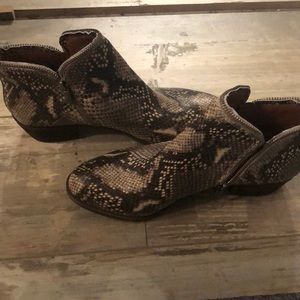 Lucky brand snake skin booties